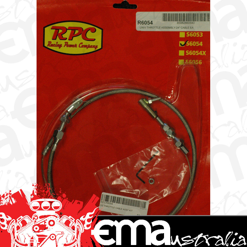 RPC RPCR6054 Universal 24" Braided Throttle Cable Assembly