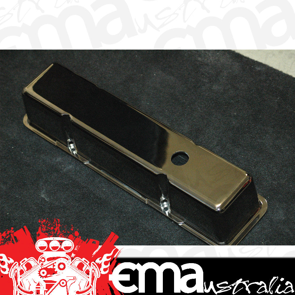 RPC | RPCR6130-2BC | RPC Alloy Tall Valve Covers Chev SB Plain Black Chrome R6130-2Bc