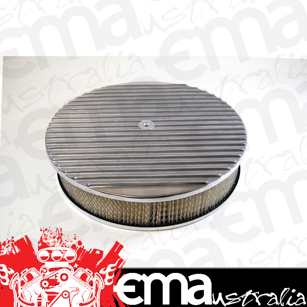 RPC RPCR6707 14x3" Full Finned Air Cleaner Washable Polished Alloy fits 5-1/8"