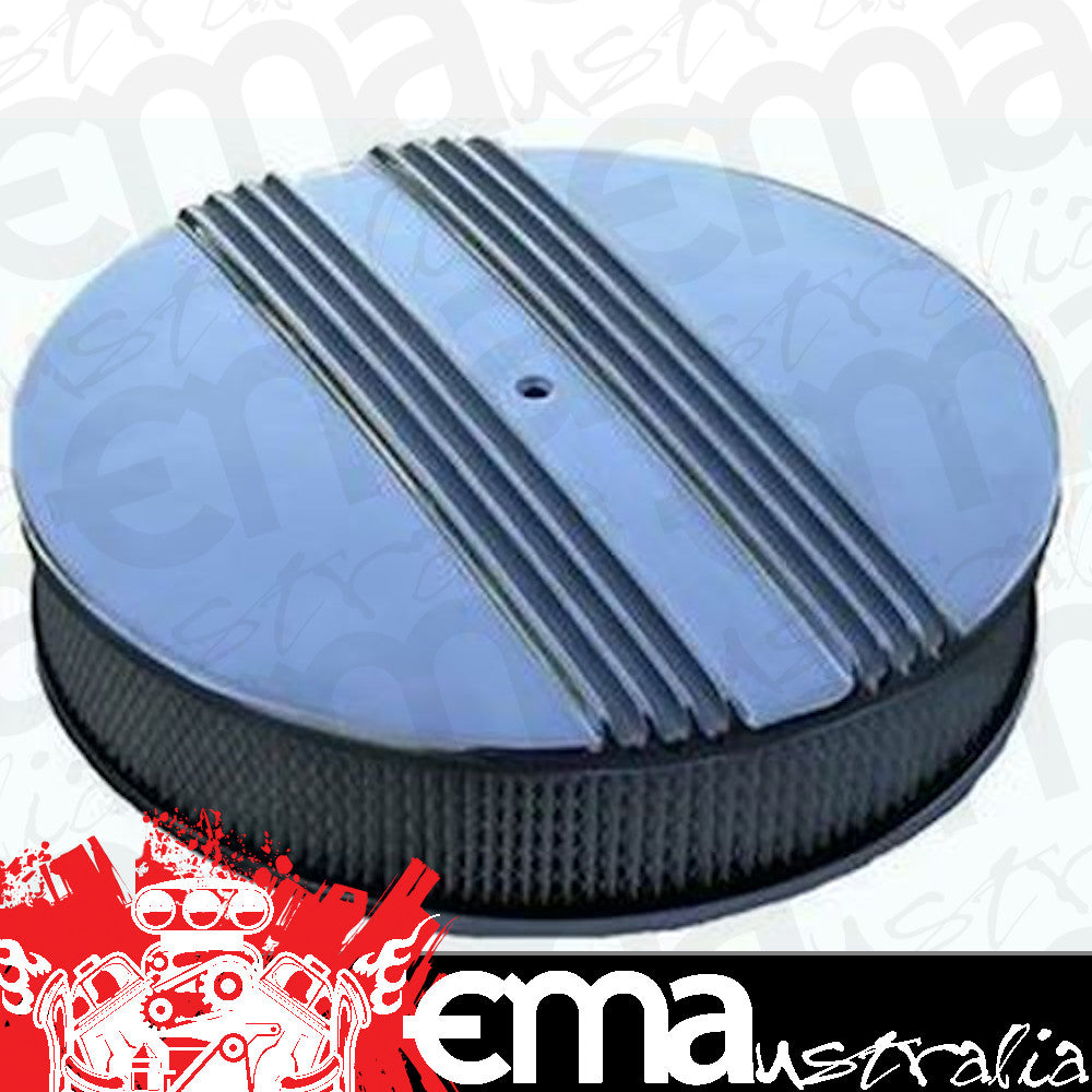 RPC RPCR6722 Finned Air Cleaner 14"x3" Polished Alloy fits 5-1/8" Neck
