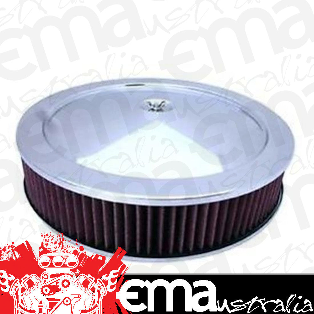RPC RPCR8021 Chrome Muscle Car Style Air Cleaner 14" x 3" Recess Base r 8021