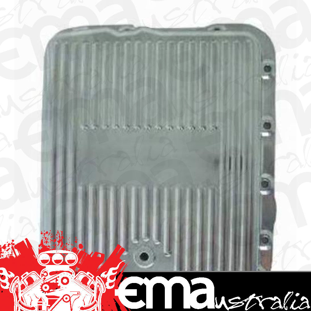 RPC RPCR8493 Polished Aluminium Transmission Pan Finned fits GM Turbo 700R4 & 4L60 Stock Depth Drain Plug Gasket & Bolts Included