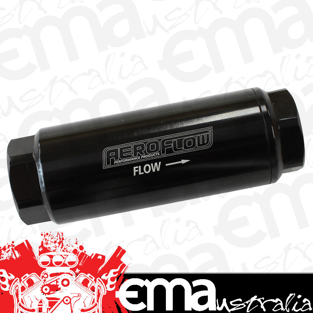 Aeroflow AF66-2042BLK-40 Aeroflow Pro Filter 40 Micron Black Female -8 ORB 1.25"x3.5"