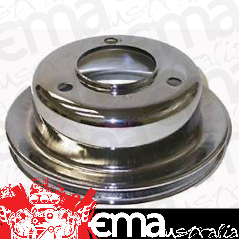 RPC | RPCR8971 | RPC Chrome Single V Crank Pulley 6-5/8" Dia suit Ford SB 289Ci V8 65-66