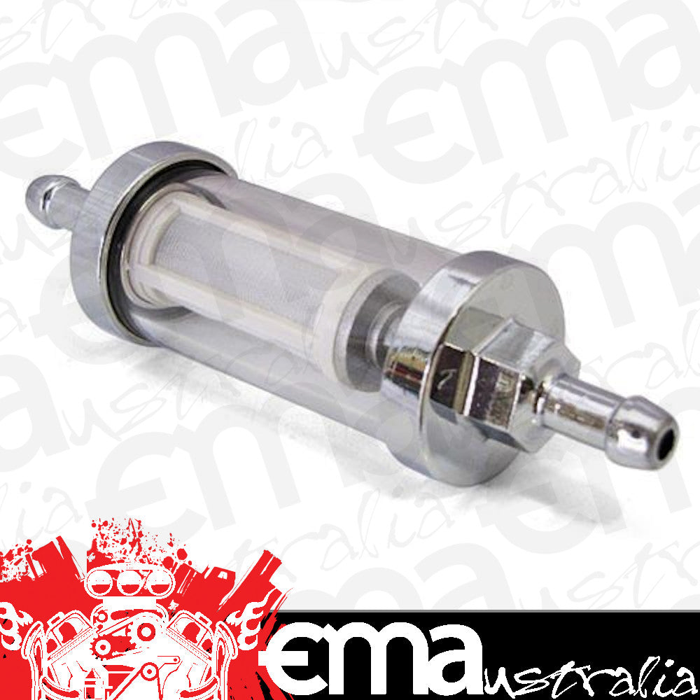 RPC RPCR9247 Glass/Chrome Fuel Filter w/ Replaceable Element 5/16" In/Out
