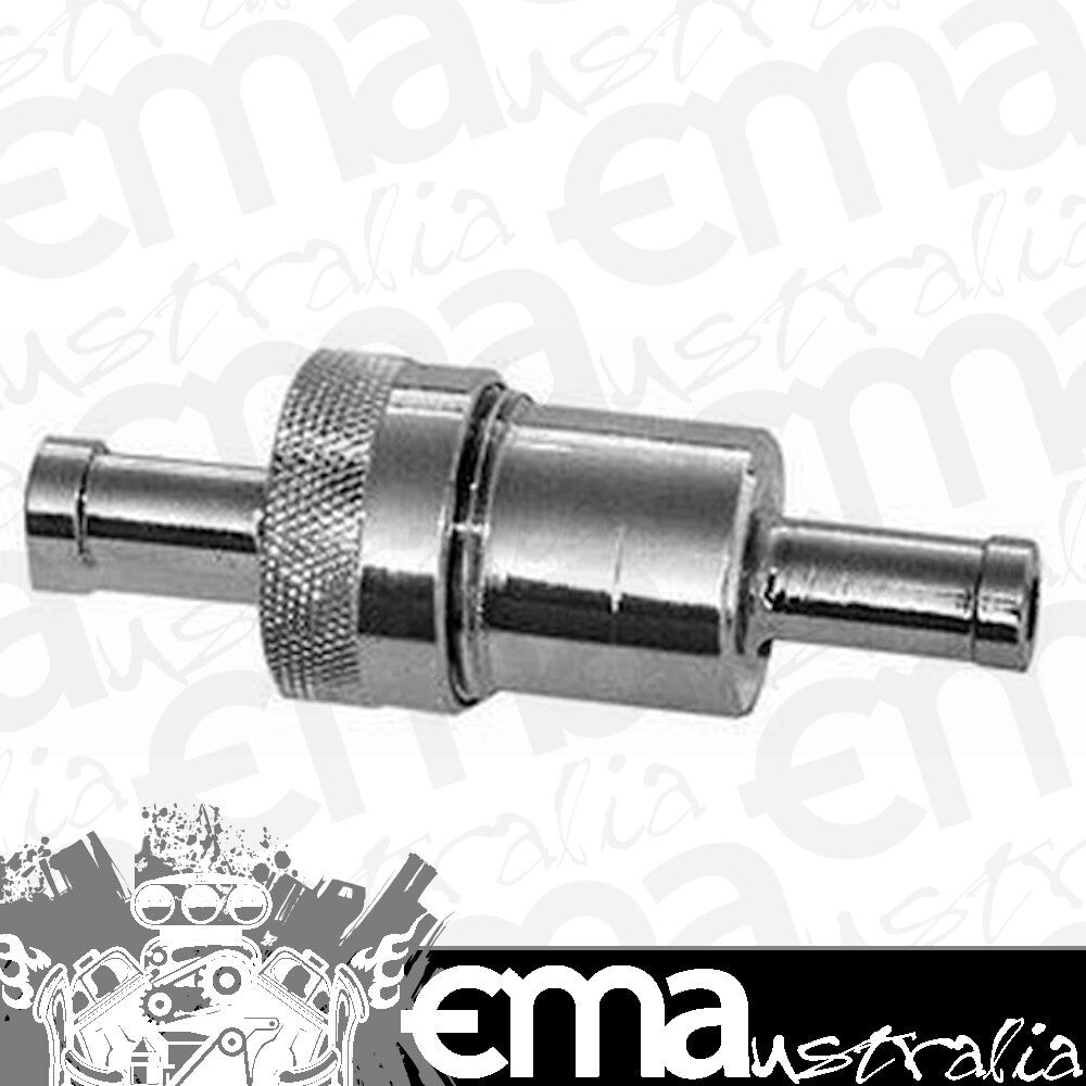 Racing Power Company (RPC) RPCR9407 RPC Chrome Steel In-Line Fuel Filter 3/8" In/Out w/ Bronze Element