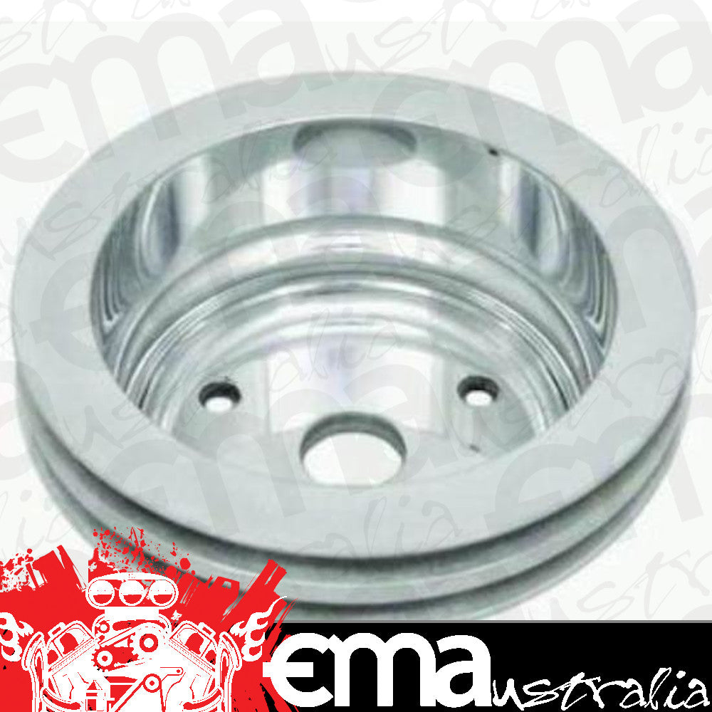 Chev Small Block Gen I 265-400 C.I.D RPC Polished Alloy Twin V Crankshaft Pulley SB Long w/Pump Pol Racing Power Company (RPC) RPCR9485