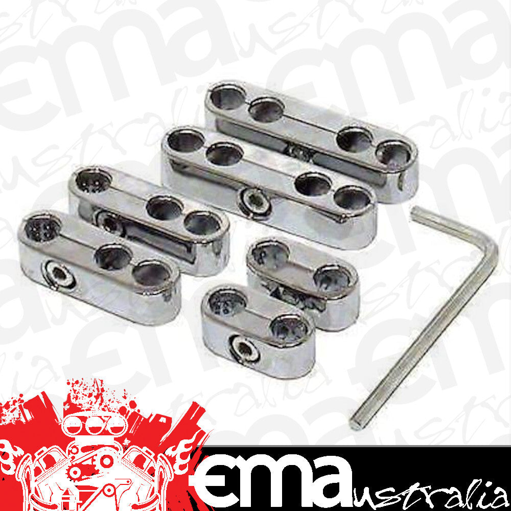 Racing Power Company (RPC) RPCR9576 RPC Pro Style Spark Plug Lead Separator Kit Chrome suit 8-9mm Leads