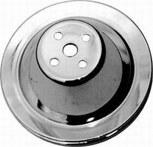 RPC RPCR9600 Chev 265-400 Chrome Steel Single V Short Water Pump Pulley