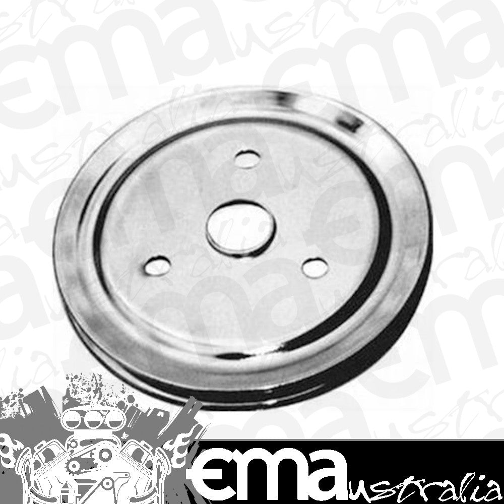 Chev Small Block Gen I 265-400 C.I.D RPC SB Chrome Steel Single V Crank Pulley Short w/ Pump Racing Power Company (RPC) RPCR9602