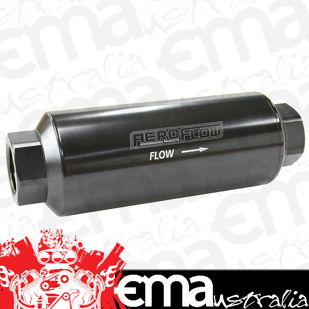 Aeroflow AF66-2044BLK-10 Aeroflow Pro Filter 10 Micron Black Female -12ORB 2" x 5.5"