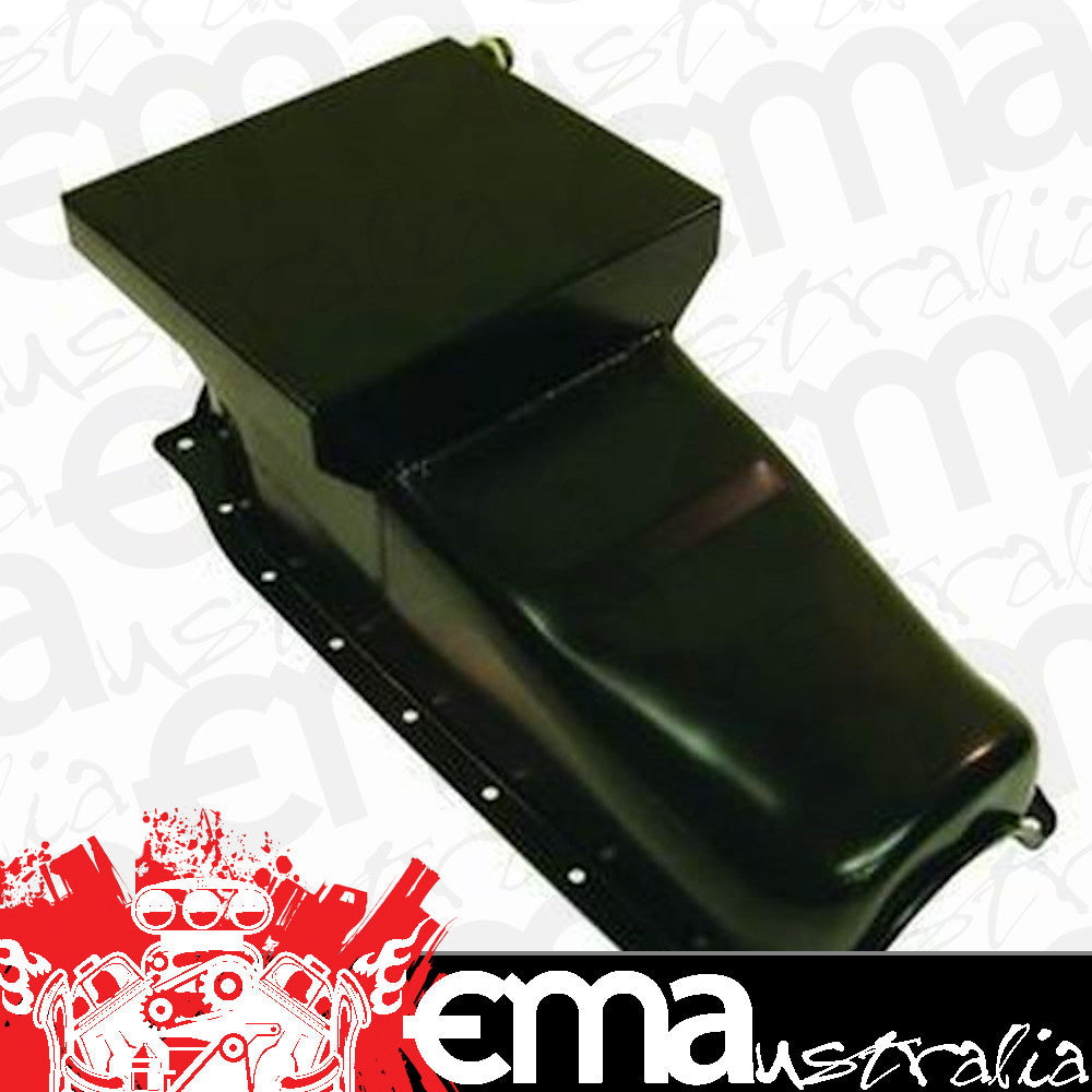 RPC RPCR9716 Drag Racing Oil Pan Black suit Chev 305-350 1986-On Rhs Dipstick