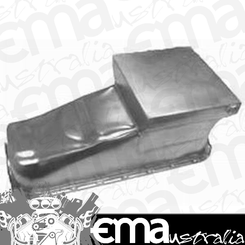 Racing Power Company (RPC) RPCR9725X RPC Zinc Steel Drag Race Oil Pan 8-1/4" Deep w/ 1 Trap Door Passenger Dipstick fits 1955-79 SB Chev 283-350