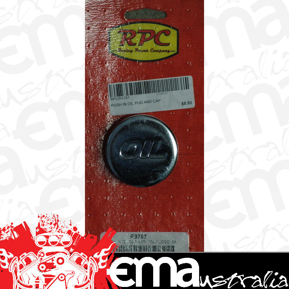 For all push in type 1.250" filler holes RPC Chrome Push-In Oil Cap w/ Logo GM Valve Cover Racing Power Company (RPC) RPCR9787