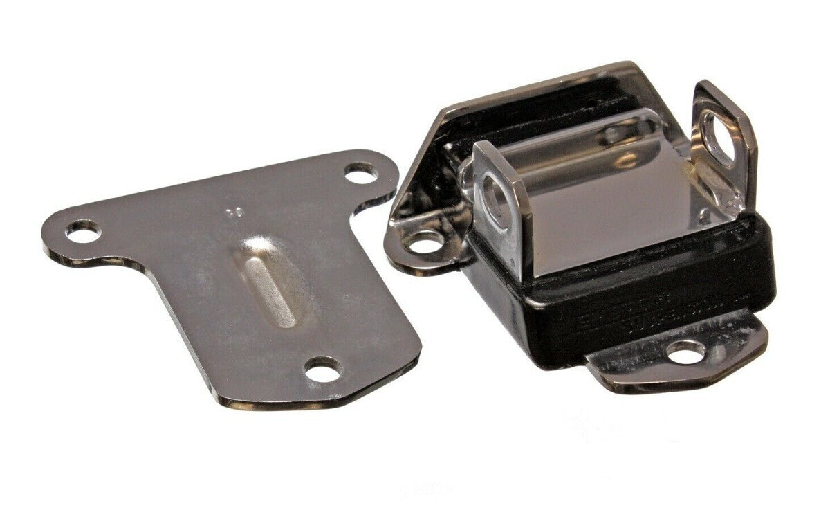 Rocket RPES-31115G Locking Engine Mount Chrome w/ Black Urethane SB & BB Chev