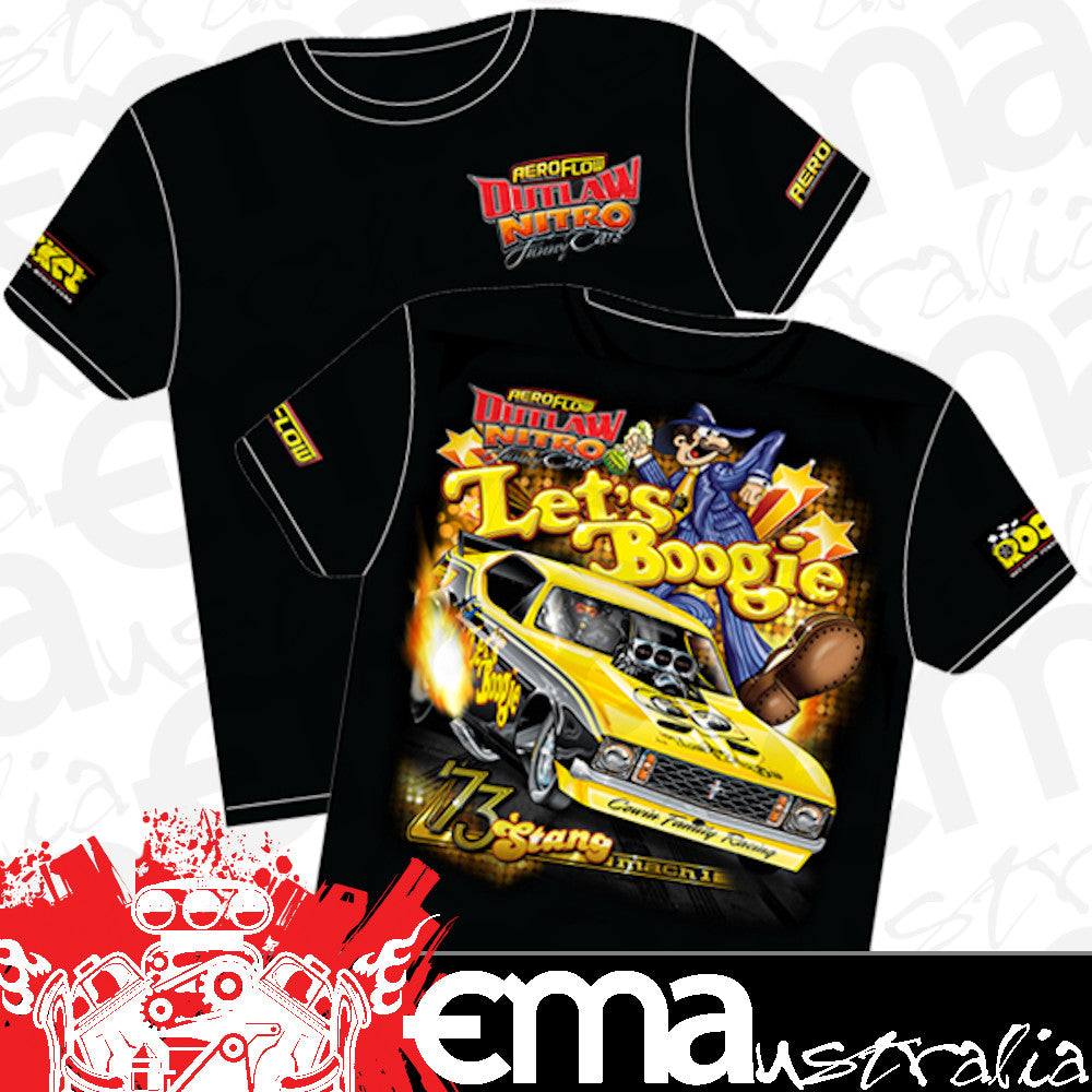 Rocket RTLB-YOUTH-L Lets Boogie Mustang Outlaw Nitro Funny Car T-Shirt Youth Large