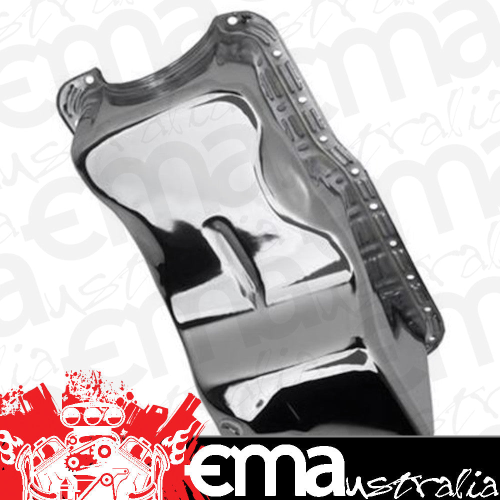 RTS RTS-25-9532CH Oil Pan Sump Steel Chrome Finish Ford 351W Front Sump 69-92