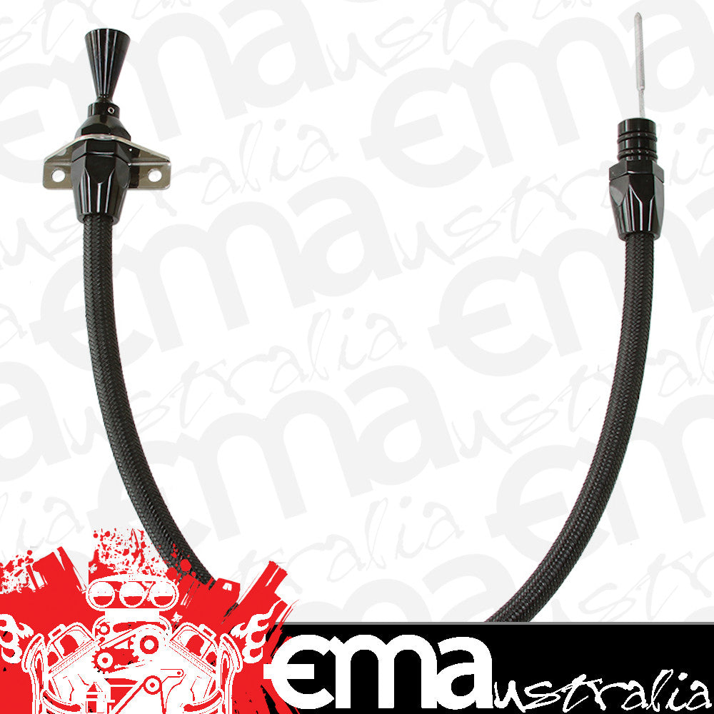 Aeroflow AF72-2502BLK Ford C4 Trans Dipstick In Casefirewall Mount Black S/S