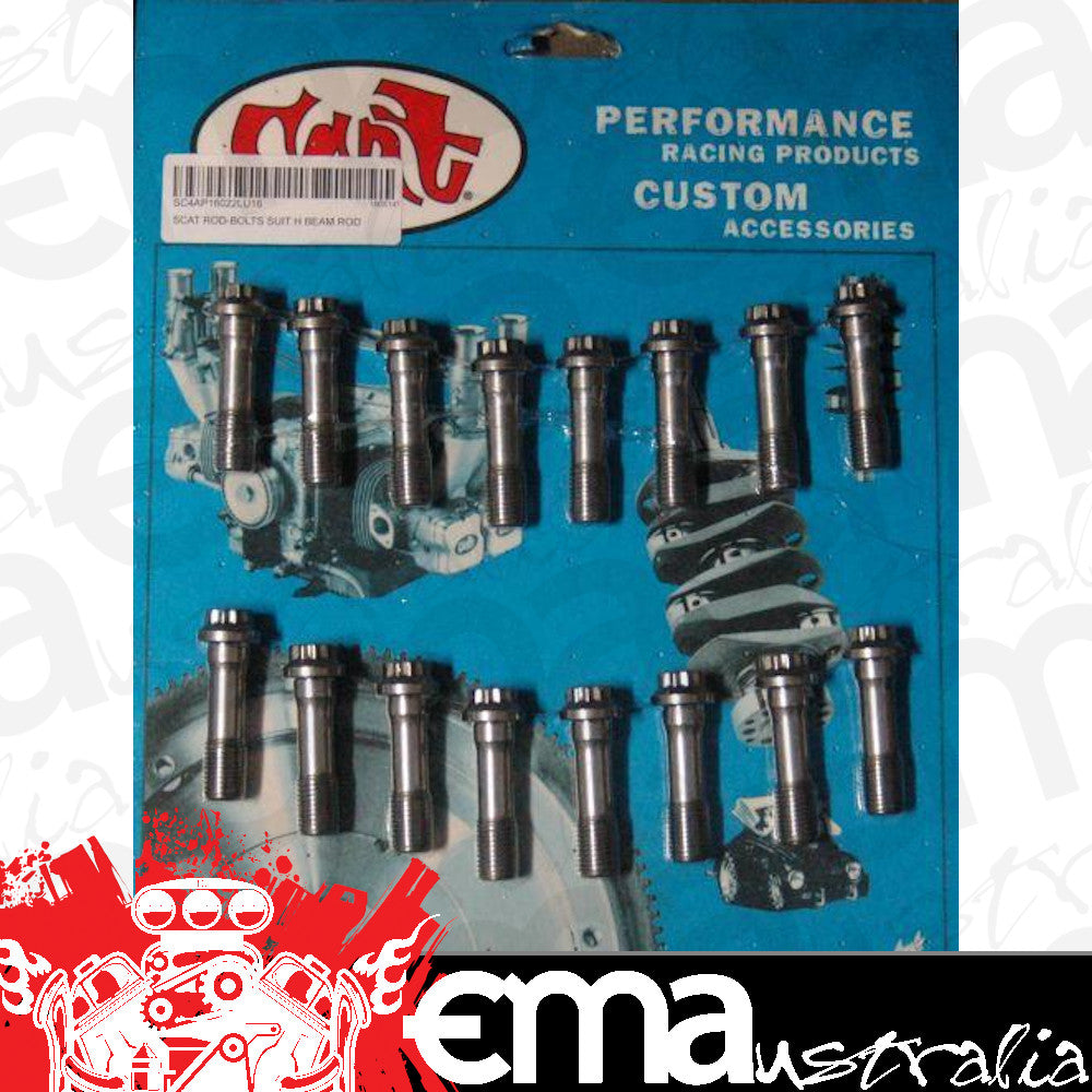 SCAT SC4AP16022LU16 Replacement ARP 2000 Rod Bolts 7/16" x 1.6" for H-Beam Rods