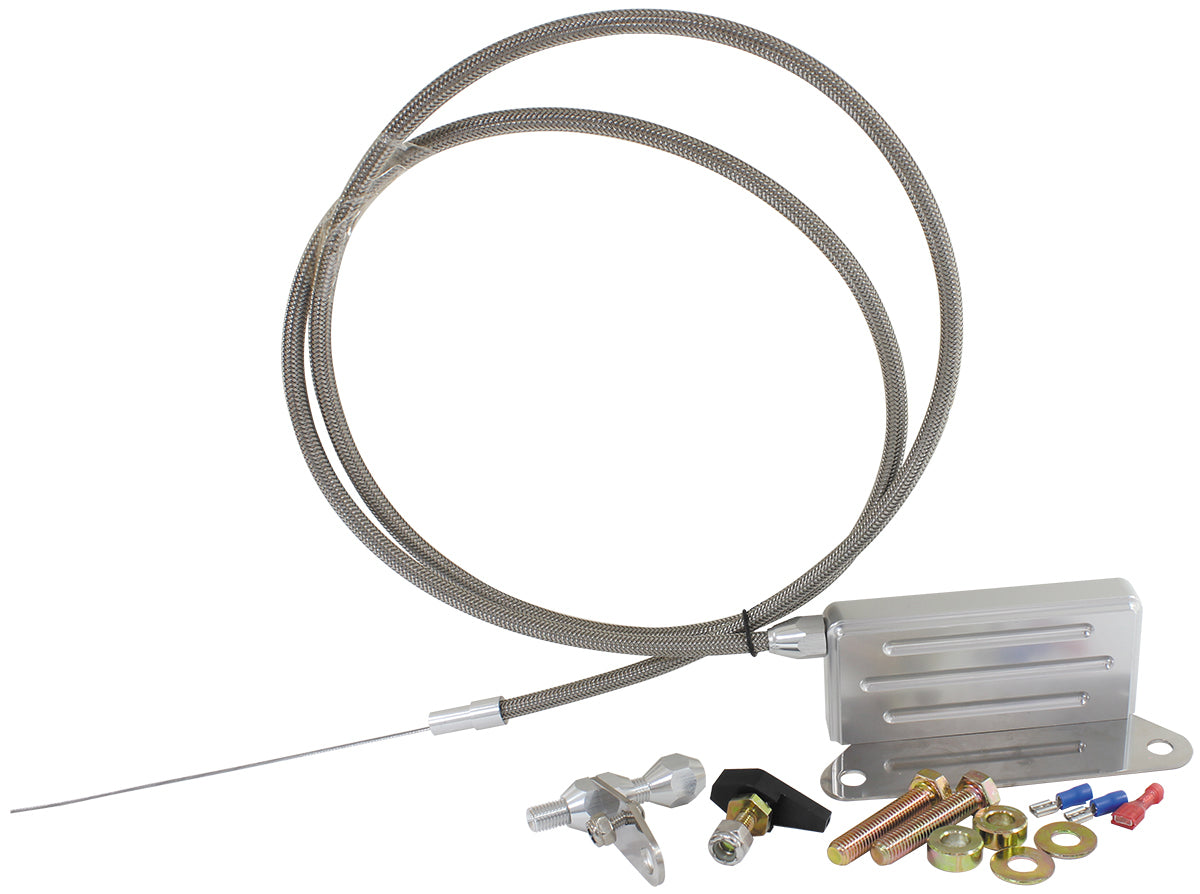 Aeroflow Performance Products AF72-7004 Kickdown Cable With Stainless Steel Cover & Chrome Ends (Suit GM TH400 Transmission)