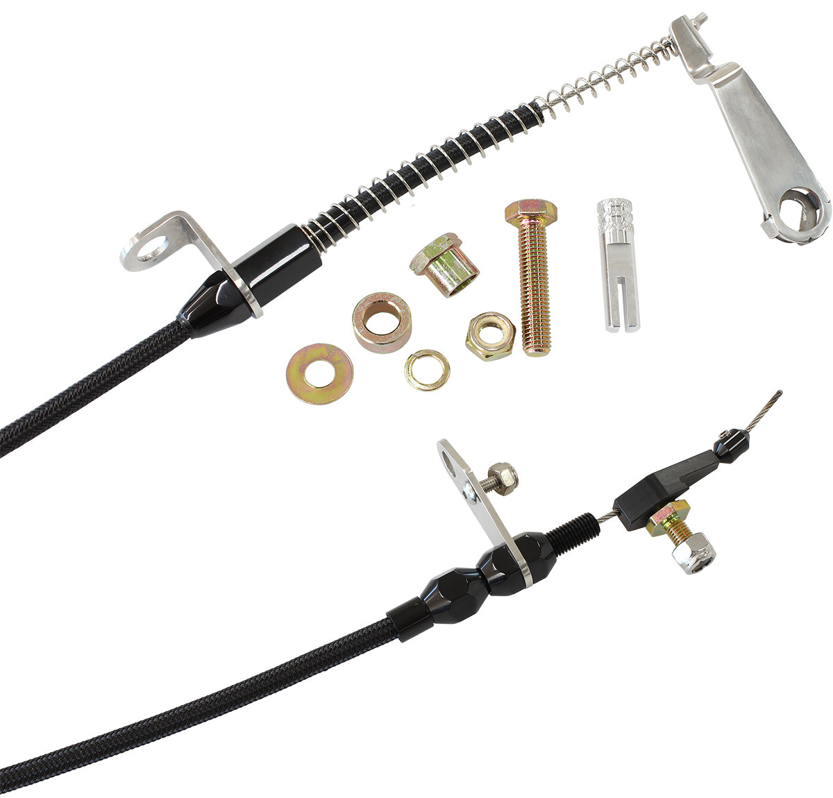 Kickdown Cable With Black Stainless Steel Cover & Black Ends (Suit Ford AOD Transmission)