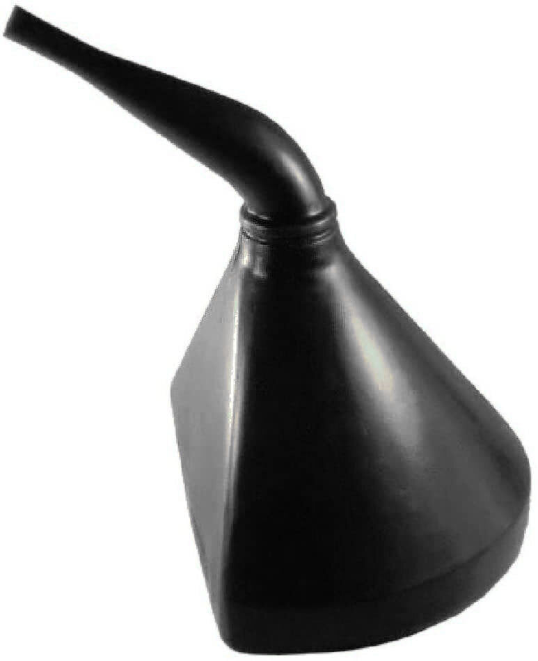 Scribner Plastics SCR6115K 14" D-Shaped Funnel w/ 45ø Angled Spout - Black Use w/ Scr6119 Funnel Filter