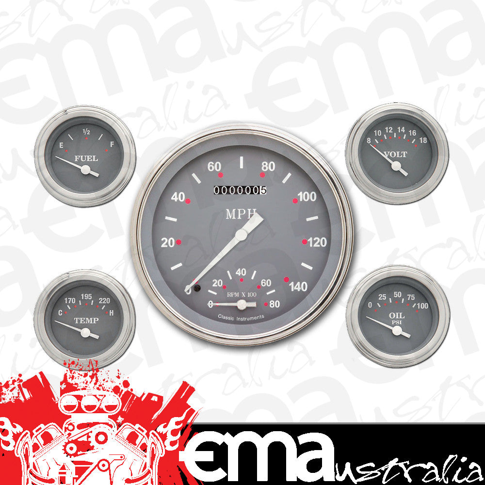 Classic Instruments SG65SLF SG - 5 Gauge Set 4-5/8" Speedtachular & 2-1/8" Fuel, Oil, Temp, Volts