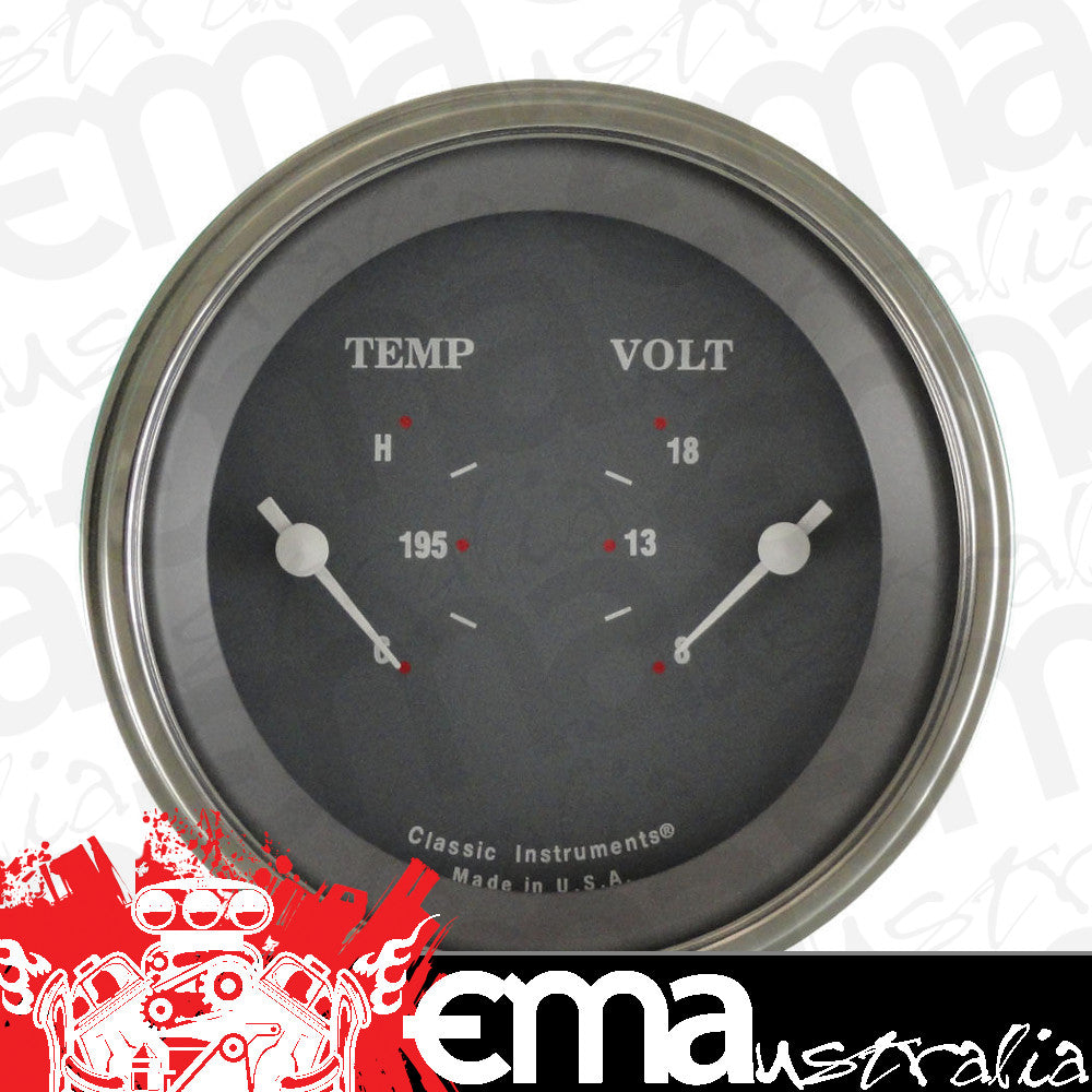 Classic Instruments SG74SLF SG - Dual Gauge 3-3/8" Temp & Volt