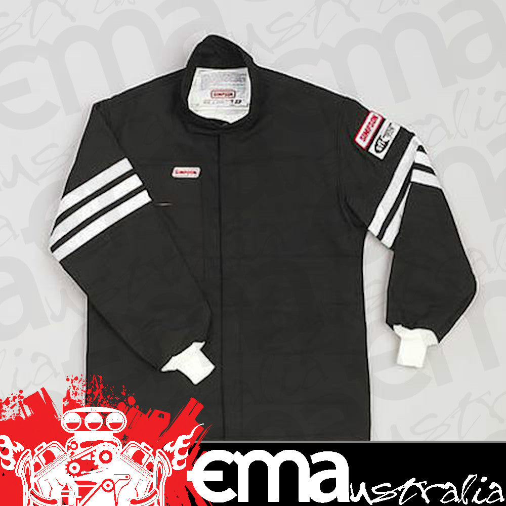 Simpson SI0402212 STD 19 Nomex 2-Layer Nomex Driving Jacket Medium Black SFI 5