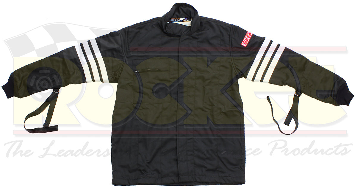 Simpson | SI0402314 | 2 Layer Driving Jacket w/ Arm Restraints Large Black Gabardine Nomex SFI-5