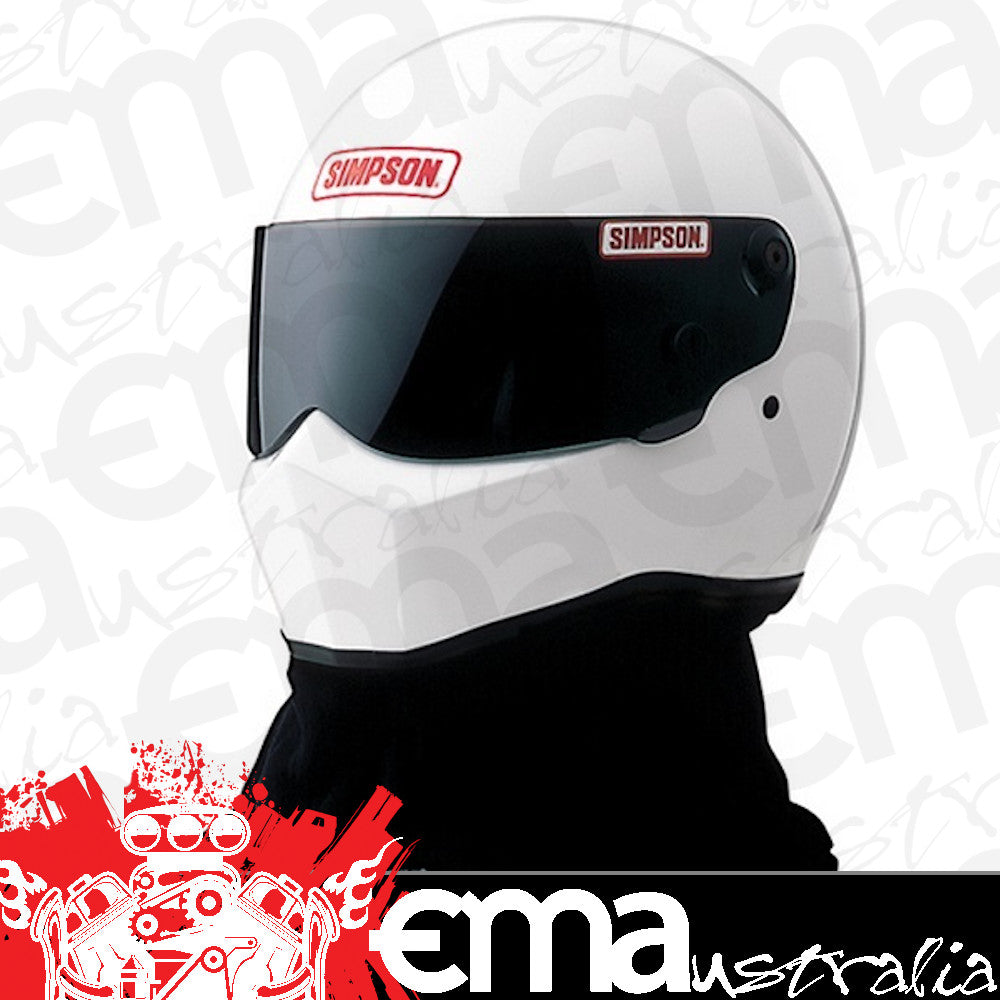 Simpson SI1228001 Drag Bandit Helmet 2x-Large 7-7/8" - 8" White Snell Sa ApprOved w/ Head Sock