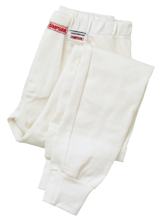 Simpson SI20103M Soft Knit Nomex Underwear Medium White Bottom SFI & Fia ApprOved