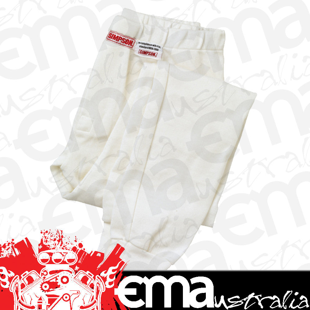 Simpson SI20103M Soft Knit Nomex Underwear Medium White Bottom SFI & Fia ApprOved