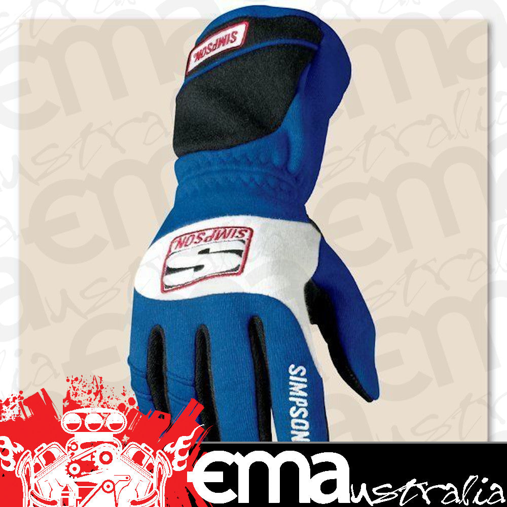 Simpson SI20400MB V-Grip GlOve Nomex/Leather SFI 3.3/5 Size Medium Blue