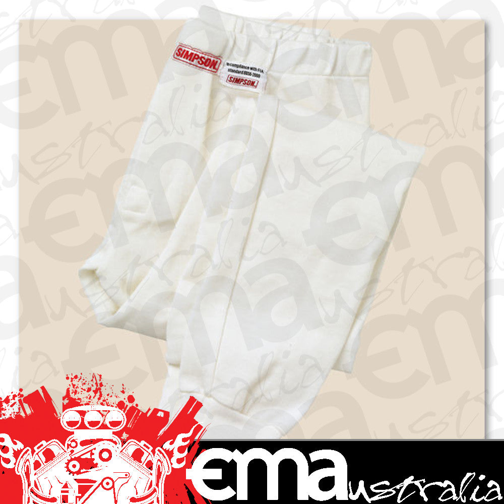 Simpson SI20501XXL Nomex Underwear Pants Full Length xx Large SFI 3.3 White