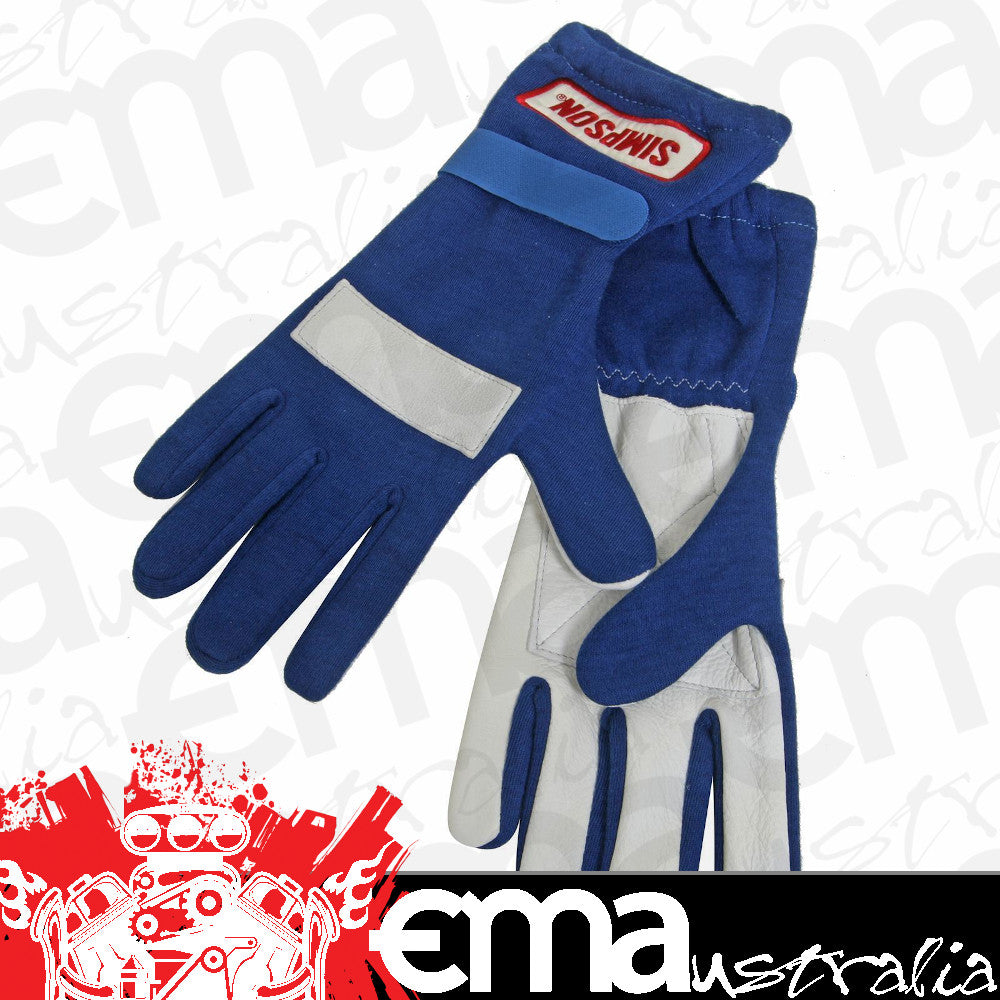 Simpson SI21100XLBL Posigrip Driving GlOves SFI Nomex/Leather Size x-Large Blue