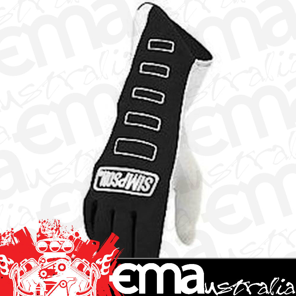 Simpson | SI21300SK | Competitor Nomex Driving GlOves SFI 3.3/5 Size Small Black