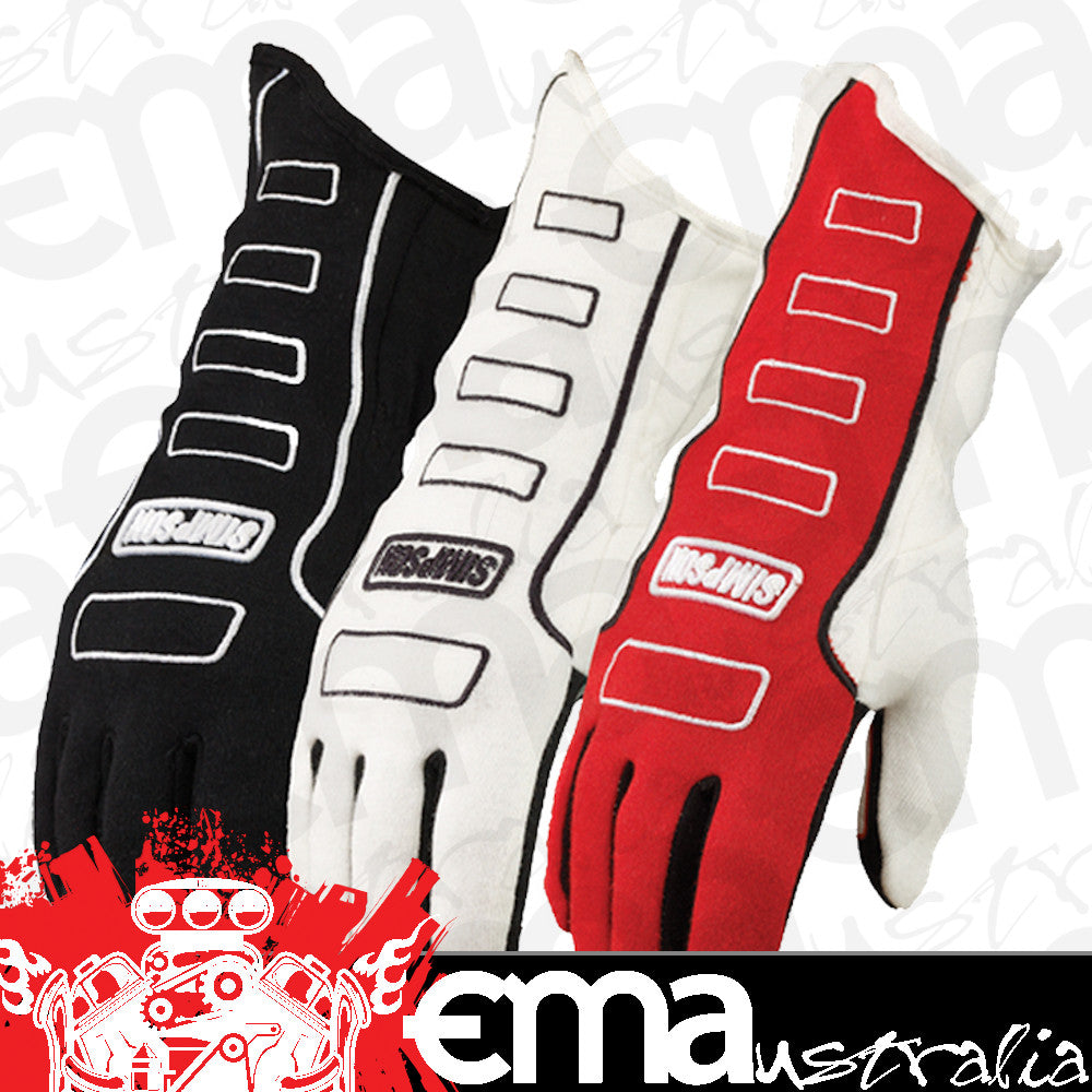 Simpson SI21300xW Competitor GlOve x-Large White SFI & Fia ApprOved
