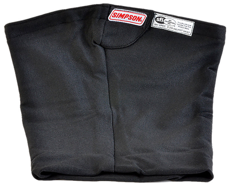 Simpson SI23014C Carbonx Helmet Skirt Black Large Helmet Opening VElcro to Helmet SFI ApprOved
