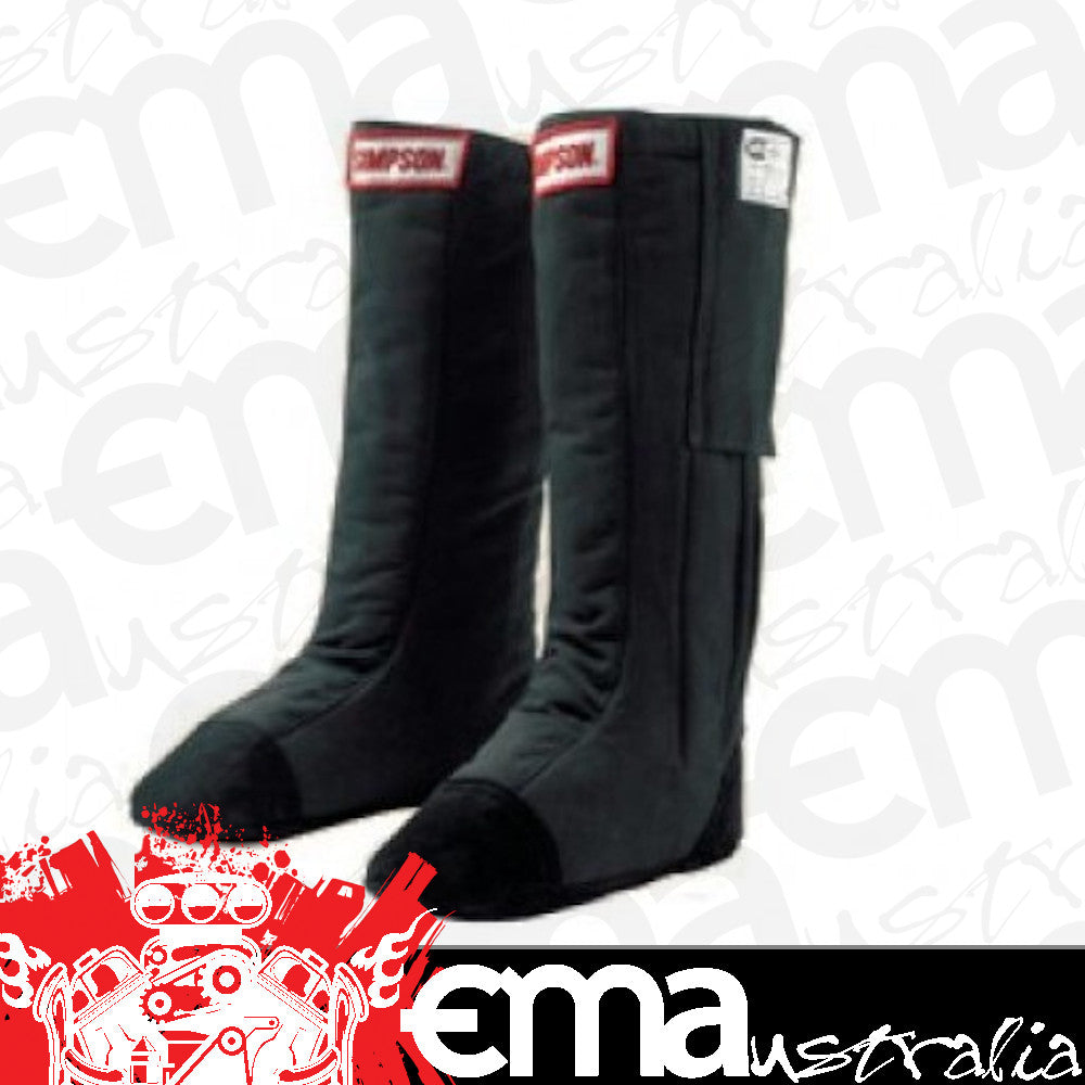 Simpson SI37000xL Drag Boots Black SFI-20 x-Large suit Fc w/ Shoe Size 11-1/2 to 13