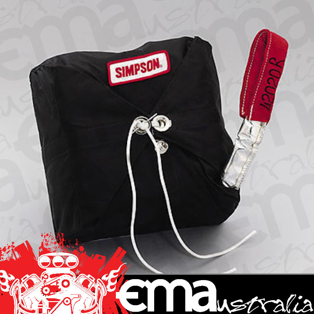 Simpson SI42020BK Racing Skyjacker Parachute 10Ft Drag Chute 200Mph Black