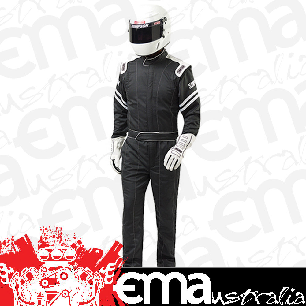 Simpson SIL202371 Legend II suit Large Black 1-Piece SFI.1