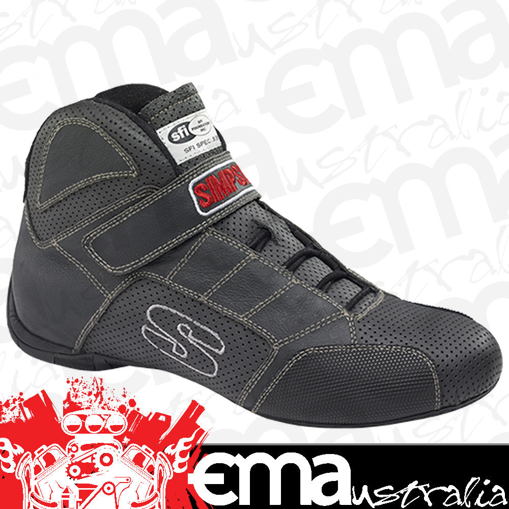Simpson SIRL900K Redline Shoe Size 9 Black On Black w/ White Stitching SFI 3.3/5