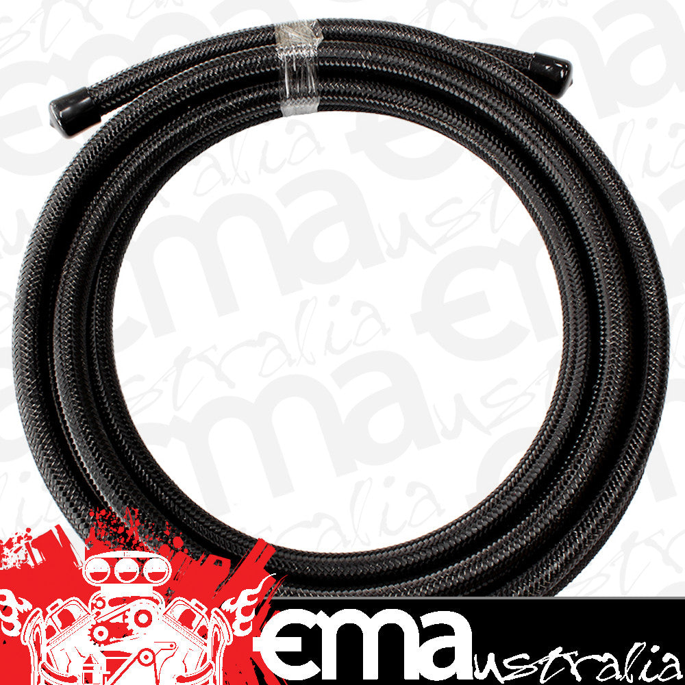 Aeroflow AF100-05-2MBLK SS Braided Hose -5AN 2 Metre Black Stainless Steel