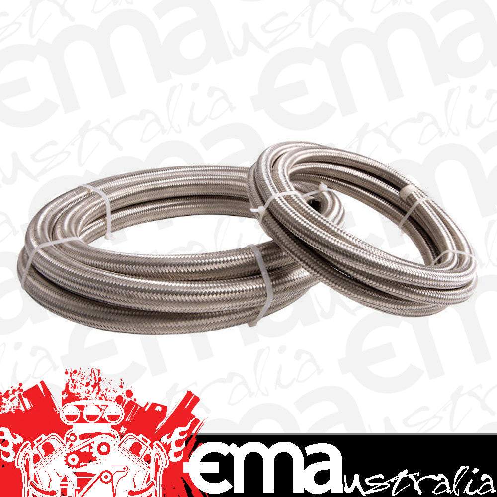 Aeroflow AF100-07-3M SS Braided Hose -7AN 3 Metre Length Clamshell Pack 3/8"I.D
