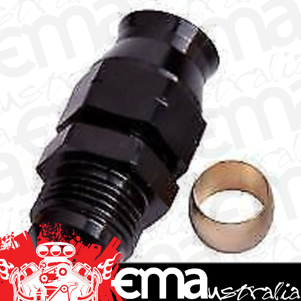 Aeroflow Performance Products AF108-04BLK 1/4" Hard Line to -4AN Male Adapter Black W/ Olive
