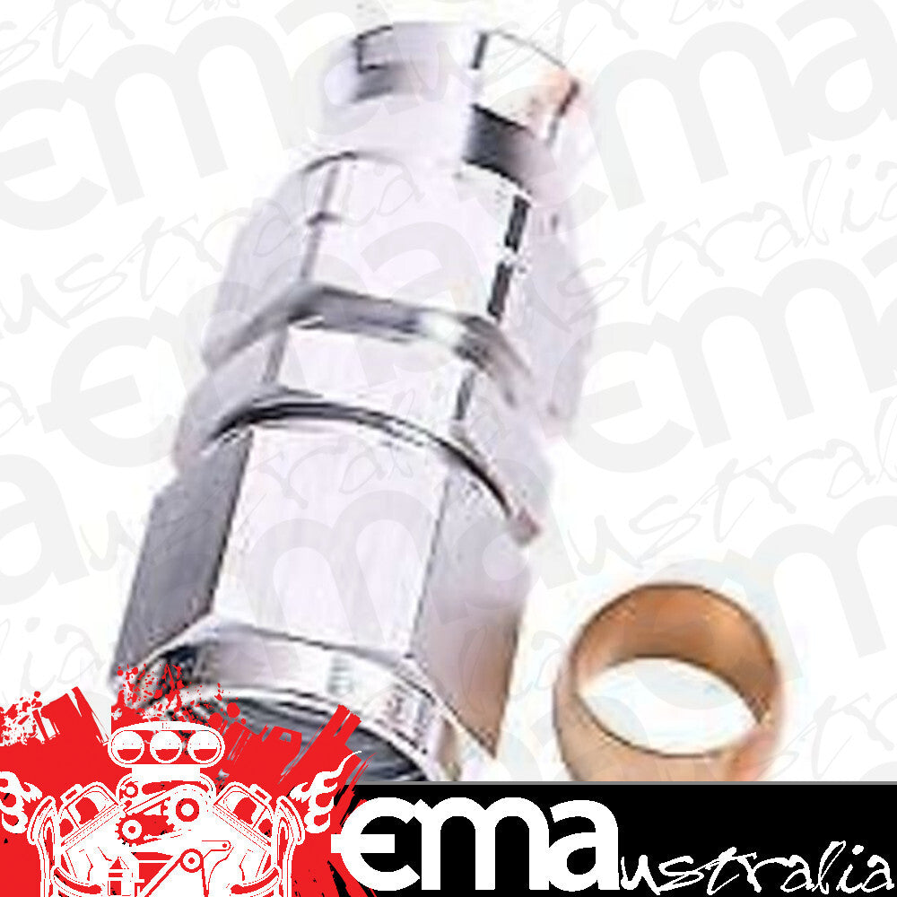 Aeroflow Performance Products AF109-05S 5/16" Hard Line to -6AN Femaleadapter Silver W/ Olive