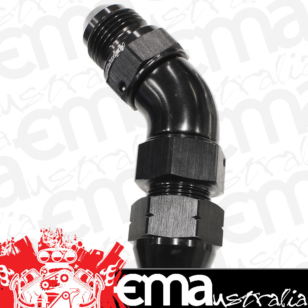 Aeroflow AF128-08BLK 1/2" Tube 45 Deg Male -8AN Black Swivel Nut with Olive