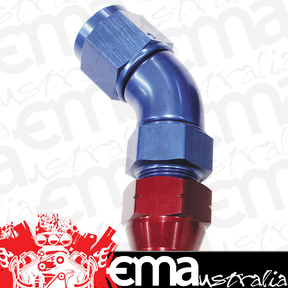 Aeroflow AF129-06 3/8" Tube 45 Deg Female -6AN Blue Swivel Nut with Olive