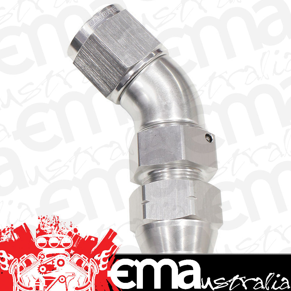 Aeroflow AF129-10S 5/8" Tube 45 Deg Female -10AN Silver Swivel Nut with Olive